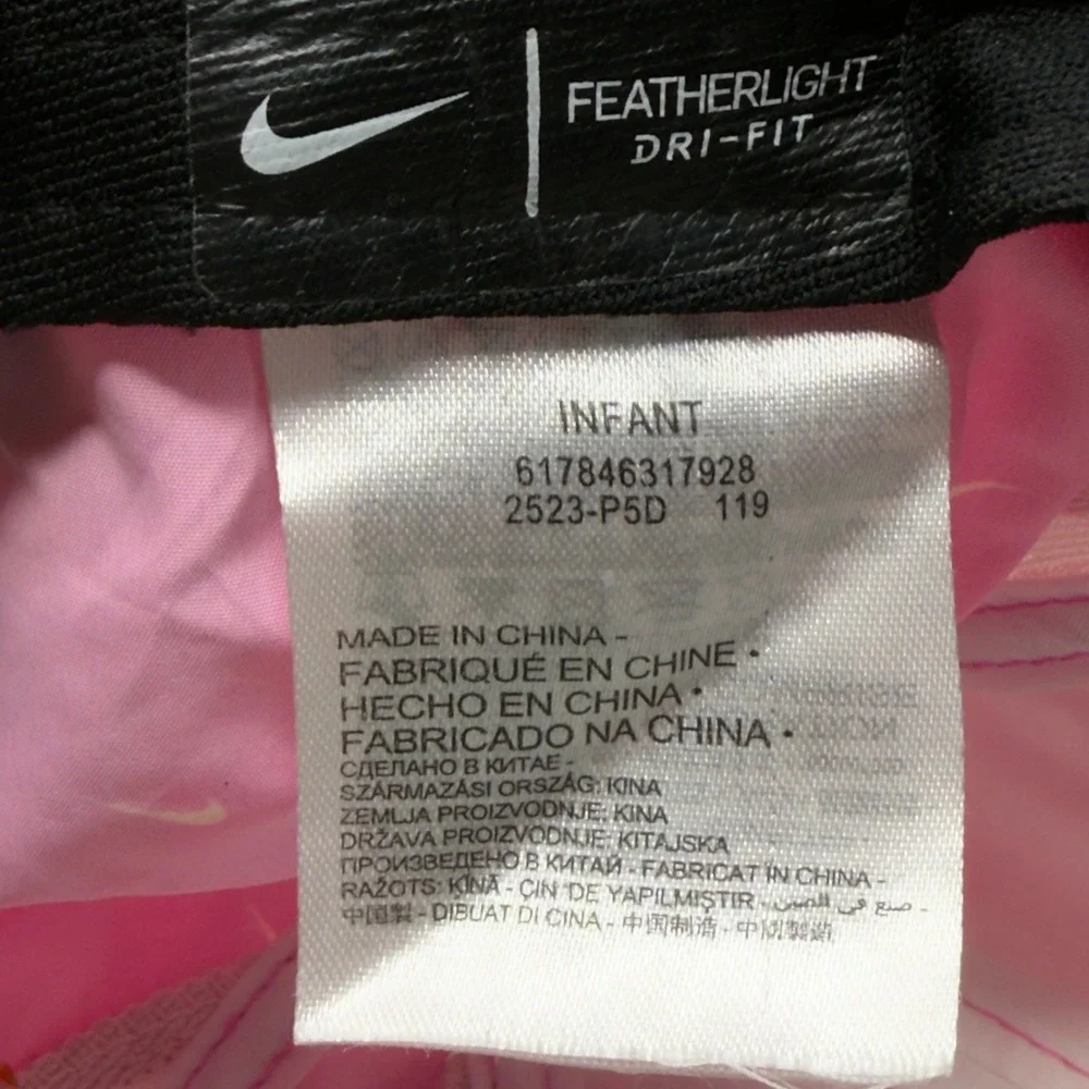 Nike‎ Featherlight Dri-FIT Infant Cap Pink Lime Green Mini Swoosh Hat 2523-P5D